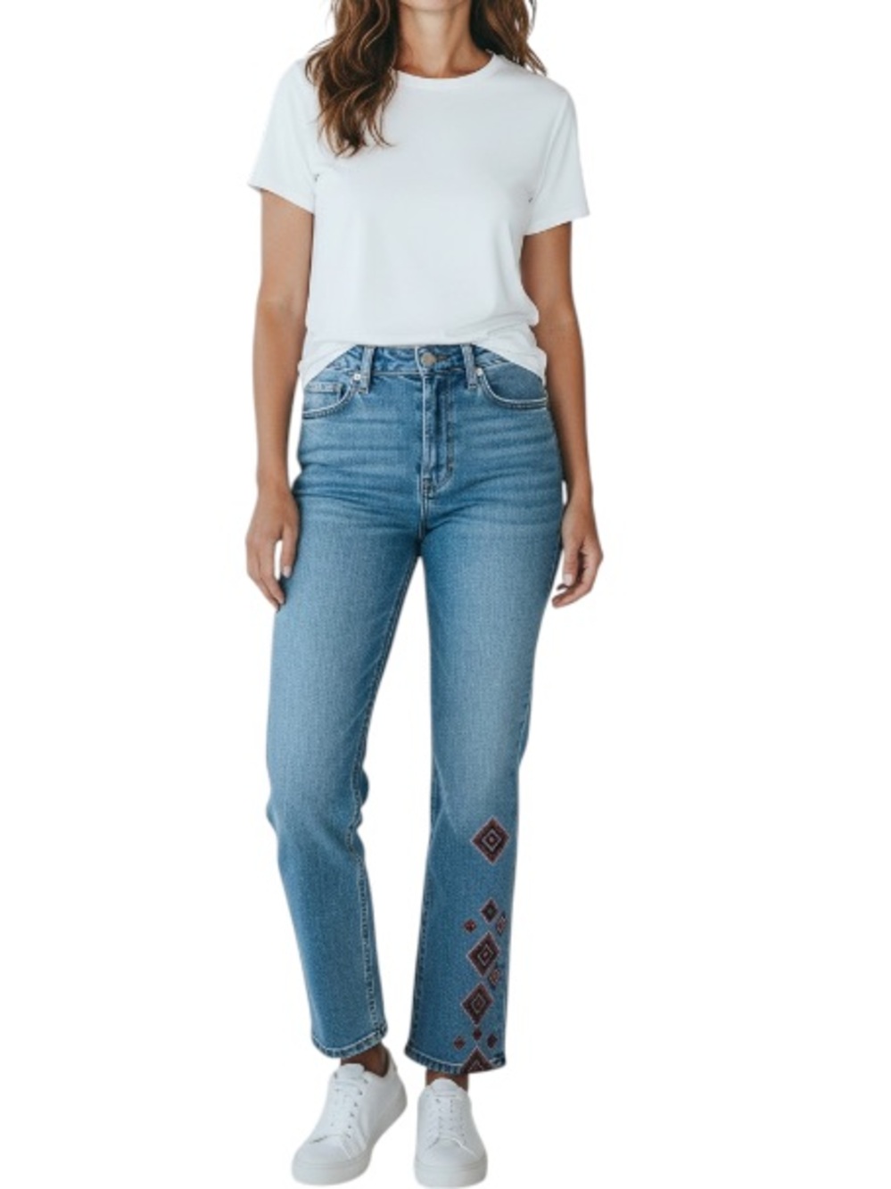 Vintage Sheryl Crow Womens Light Wash Boho Embroidered Capri Jeans 6